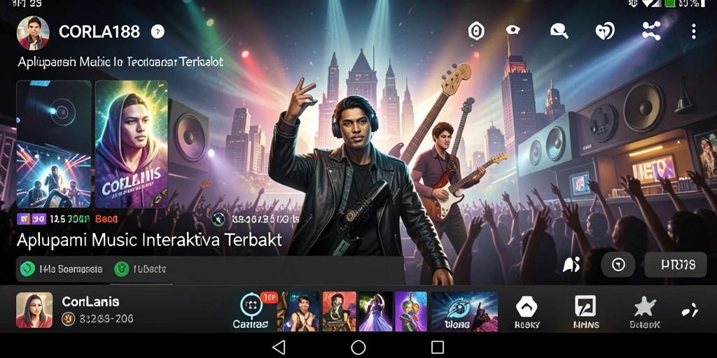 Screenshot gameplay CORLA188 menampilkan pengguna yang asyik bernyanyi karaoke.