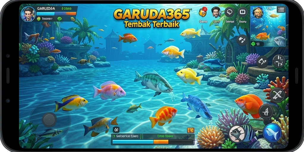 Tampilan gameplay seru dalam GARUDA365 saat menembak ikan.