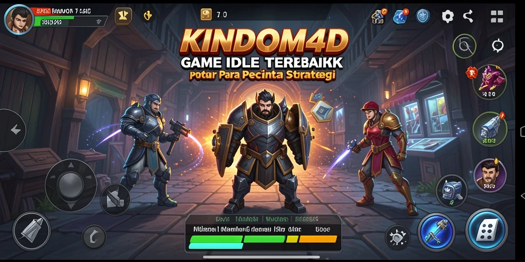 Tangkapan layar gameplay KINDOM4D menampilkan kerajaan yang sedang berkembang.
