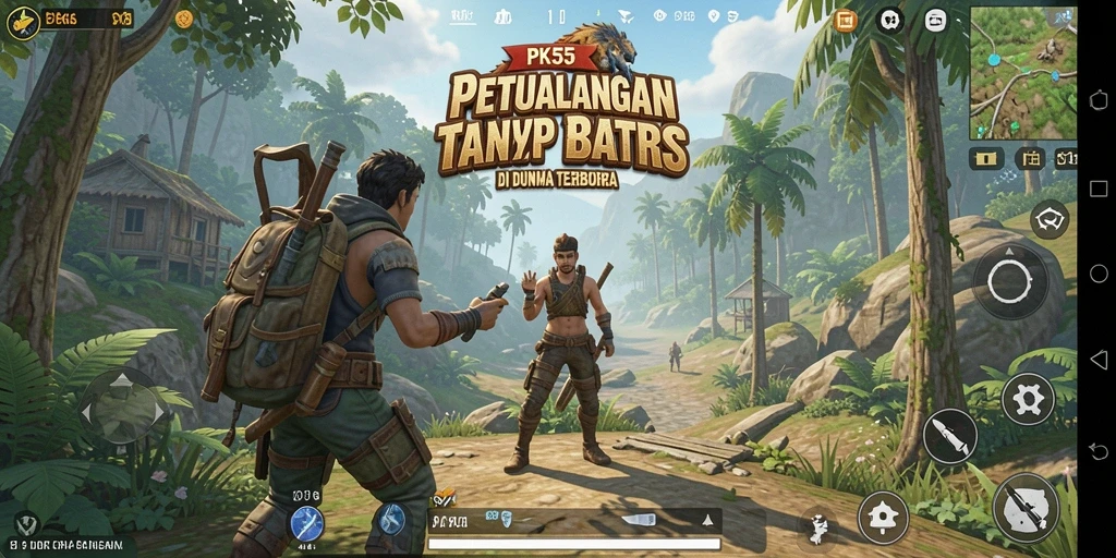 Tampilan gameplay PK55 yang menakjubkan di dunia terbuka.